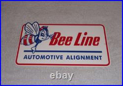 Vintage Bee Line Automotive Alignment 12 Metal Gasoline Oil Bumble Beeline Sign