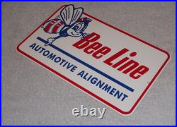 Vintage Bee Line Automotive Alignment 12 Metal Gasoline Oil Bumble Beeline Sign