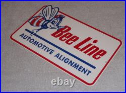 Vintage Bee Line Automotive Alignment 12 Metal Gasoline Oil Bumble Beeline Sign