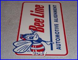 Vintage Bee Line Automotive Alignment 12 Metal Gasoline Oil Bumble Beeline Sign