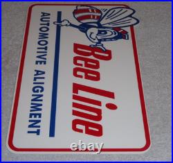 Vintage Bee Line Automotive Alignment 12 Metal Gasoline Oil Bumble Beeline Sign