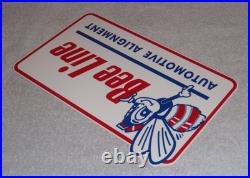 Vintage Bee Line Automotive Alignment 12 Metal Gasoline Oil Bumble Beeline Sign
