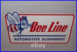 Vintage Bee Line Automotive Alignment 12 Metal Gasoline Oil Bumble Beeline Sign