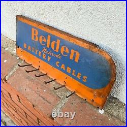 Vintage Belden Battery Cables Metal Display