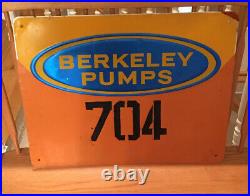 Vintage Berkeley Pumps Metal Sign 24 X 18