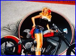 Vintage Betty Female Tattoo Model Motorcycle Porcelain Metal Gasoline & Oil Sign