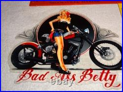 Vintage Betty Female Tattoo Model Motorcycle Porcelain Metal Gasoline & Oil Sign