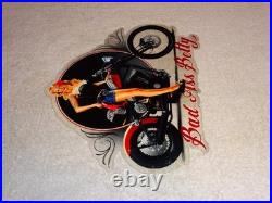 Vintage Betty Female Tattoo Model Motorcycle Porcelain Metal Gasoline & Oil Sign