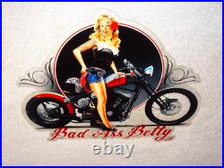 Vintage Betty Female Tattoo Model Motorcycle Porcelain Metal Gasoline & Oil Sign