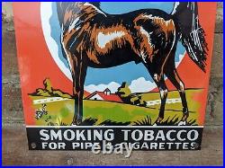 Vintage Big Ben Cigar Pipe Tobacco Porcelain Metal Gas Sign 12 X 8