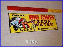 Vintage Big Chief Soda Water Indian Drinks Bottle 15 Porcelain Metal Gas Sign Vintage Big Chief Soda Water Indian Drinks Bottle 15 Porcelain Metal Gas Sign