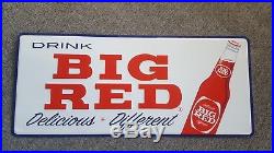 Vintage Big Red Soda Embossed Metal Sign Waco Texas TX Drink Creme