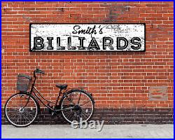 Vintage Billiards Sign Pool Shark Personalized Gift Man Cave Metal Wall Decor