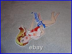 Vintage Blaupunkt Auto Car Radio Woman 11 3/4 Porcelain Metal Gasoline Oil Sign