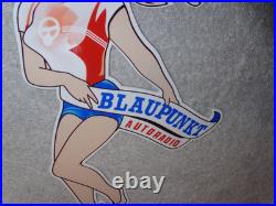 Vintage Blaupunkt Auto Car Radio Woman 11 3/4 Porcelain Metal Gasoline Oil Sign