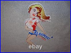 Vintage Blaupunkt Auto Car Radio Woman 11 3/4 Porcelain Metal Gasoline Oil Sign