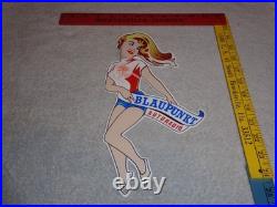 Vintage Blaupunkt Auto Car Radio Woman 11 3/4 Porcelain Metal Gasoline Oil Sign