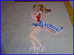 Vintage Blaupunkt Auto Car Radio Woman 11 3/4 Porcelain Metal Gasoline Oil Sign