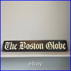Vintage Boston Globe Metal Sign News Stand Topper