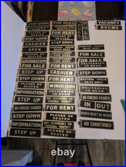 Vintage Brass Door Plaque Sign Lot Of 52