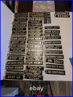 Vintage Brass Door Plaque Sign Lot Of 52