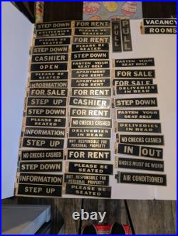 Vintage Brass Door Plaque Sign Lot Of 52