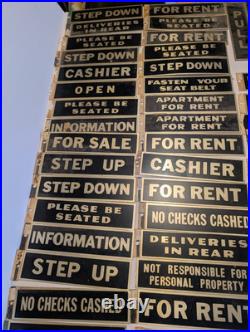 Vintage Brass Door Plaque Sign Lot Of 52