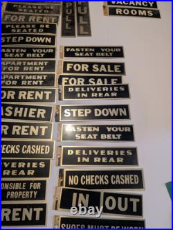 Vintage Brass Door Plaque Sign Lot Of 52