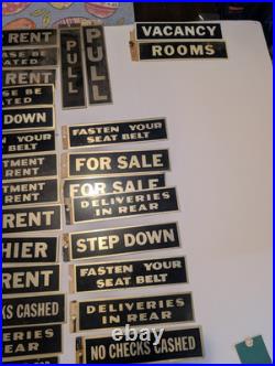 Vintage Brass Door Plaque Sign Lot Of 52
