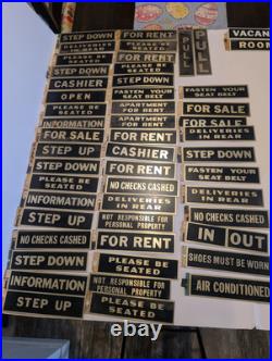 Vintage Brass Door Plaque Sign Lot Of 52