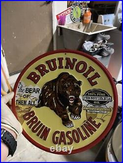 Vintage Bruinoil Bear Metal Sign