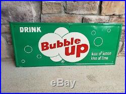 Vintage Bubble Up embossed Tin Soda Pop Gas Station 28 Embossed Metal SignNice