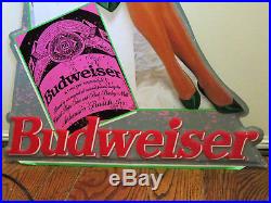 Vintage Budweiser King of Beers Beer Woman Original Metal Sign Man Cave Display