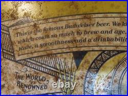 Vintage Budweiser Sign circa 1975 PANAMA CANAL ZONE ANTIQUE REAL RUST