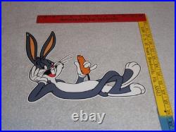 Vintage Bugs Bunny With Carrot Porcelain Metal Cartoon Tv Show Looney Tunes Sign