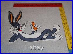 Vintage Bugs Bunny With Carrot Porcelain Metal Cartoon Tv Show Looney Tunes Sign