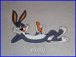 Vintage Bugs Bunny With Carrot Porcelain Metal Cartoon Tv Show Looney Tunes Sign