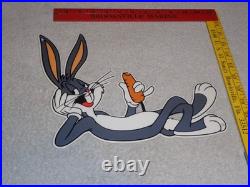 Vintage Bugs Bunny With Carrot Porcelain Metal Cartoon Tv Show Looney Tunes Sign