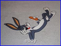 Vintage Bugs Bunny With Carrot Porcelain Metal Cartoon Tv Show Looney Tunes Sign
