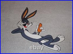 Vintage Bugs Bunny With Carrot Porcelain Metal Cartoon Tv Show Looney Tunes Sign