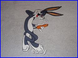Vintage Bugs Bunny With Carrot Porcelain Metal Cartoon Tv Show Looney Tunes Sign