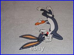 Vintage Bugs Bunny With Carrot Porcelain Metal Cartoon Tv Show Looney Tunes Sign