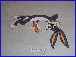 Vintage Bugs Bunny With Carrot Porcelain Metal Cartoon Tv Show Looney Tunes Sign