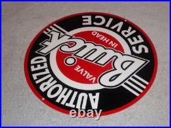 Vintage Buick Valve In Head Authorized Service Porcelain Metal Gasoline Oil Sign
