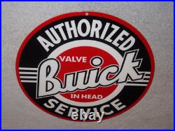 Vintage Buick Valve In Head Authorized Service Porcelain Metal Gasoline Oil Sign