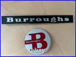 Vintage Burroughs Corporation Metal Emblem Sign Badge Lot Mainframe Computer 2pc
