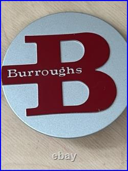 Vintage Burroughs Corporation Metal Emblem Sign Badge Lot Mainframe Computer 2pc