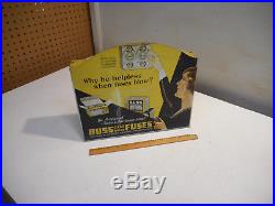 Vintage Buss Clear Window Fuses Hardware Store Display 1920s-1930s Metal Sign