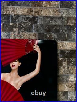Vintage CAMPARI Woman with Red Fans Heavy Metal Sign24x16 (60x40 cm)