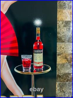 Vintage CAMPARI Woman with Red Fans Heavy Metal Sign24x16 (60x40 cm)